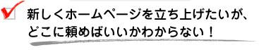 新しくホームページを立ち上げたいが、どこに頼めばいいかわからない！